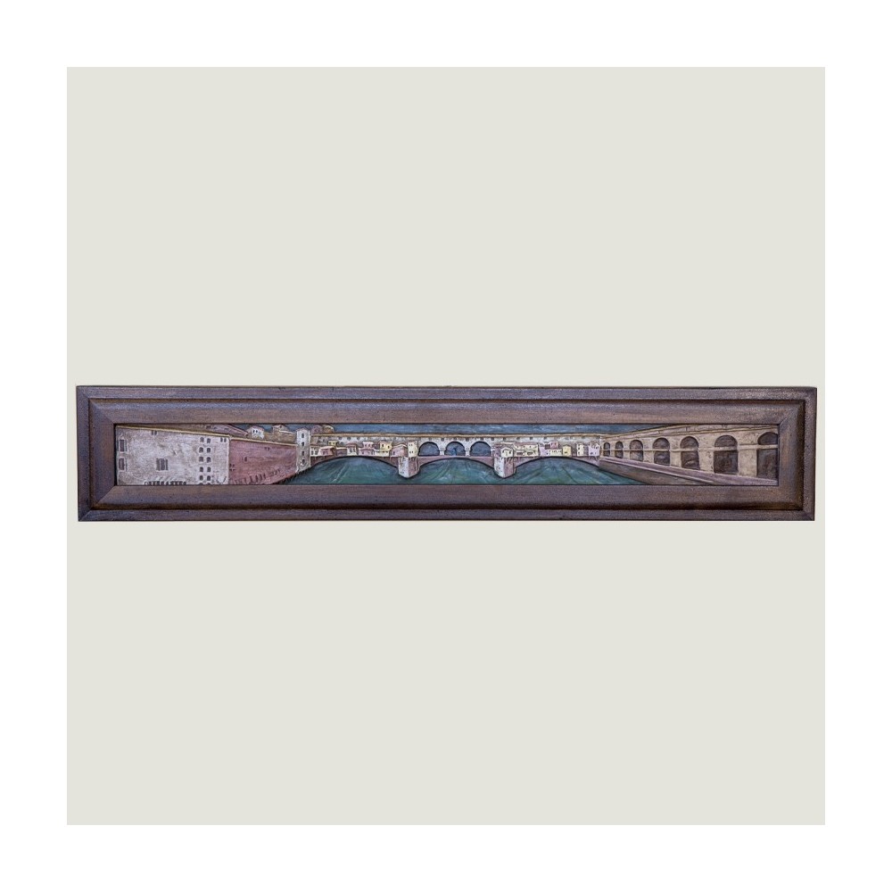Panel Ponte Vecchio with Colored Patinated Ceramic Frame